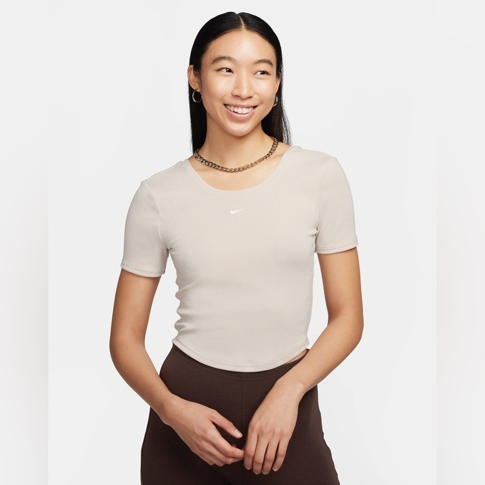 NWT - Nike Sportswear Chill Knit Rib Top in Natural - Size L